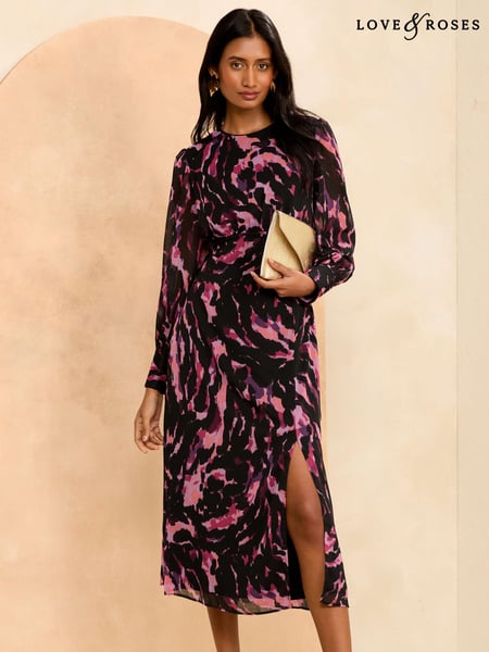 Love & Roses Pink Empire Tie Back Midi Dress (438893) | € 37
