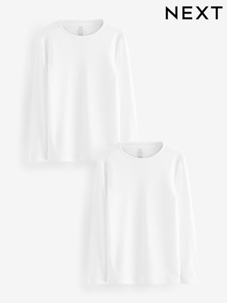 White Kind To Skin Long Sleeve T-Shirts 2 Pack (9mths-12yrs) (447238) | € 17 - € 24