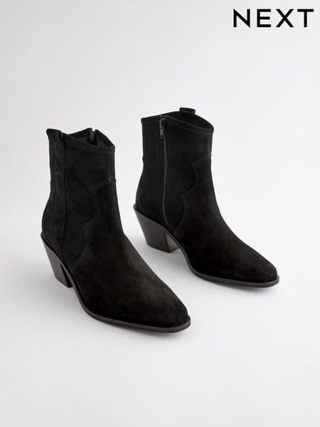 Schwarz - Forever Comfort® Leather Ankle Cowboy Boots (448715) | 86 €