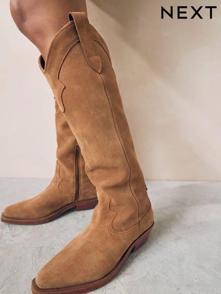 Dunkelbraun/Veloursleder - Forever Comfort® Cowboy Boho Knee High Boots (448959) | 131 €