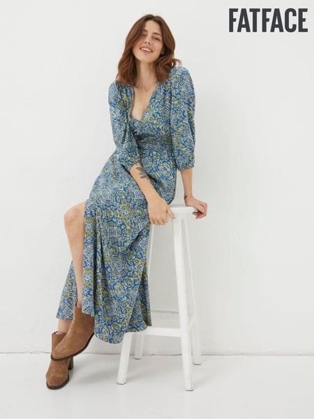FatFace Blue Rene Aztec Texture Midi Dress (449461) | € 28