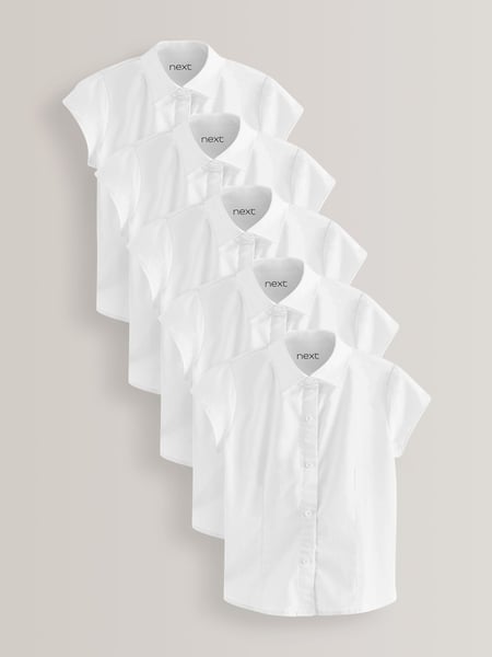 White Regular Fit 5 Pack Short Sleeve School Shirts (3-18yrs) (452071) | € 30 - € 51