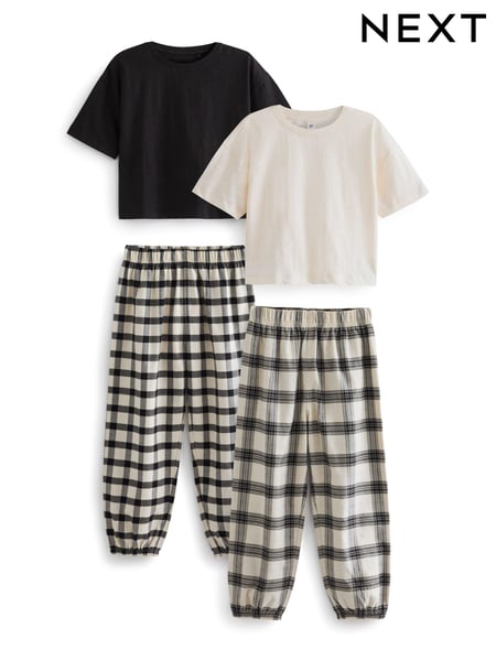 Black/White Woven Check Pyjamas 2 Pack (3-16yrs) (452379) | € 25 - € 32