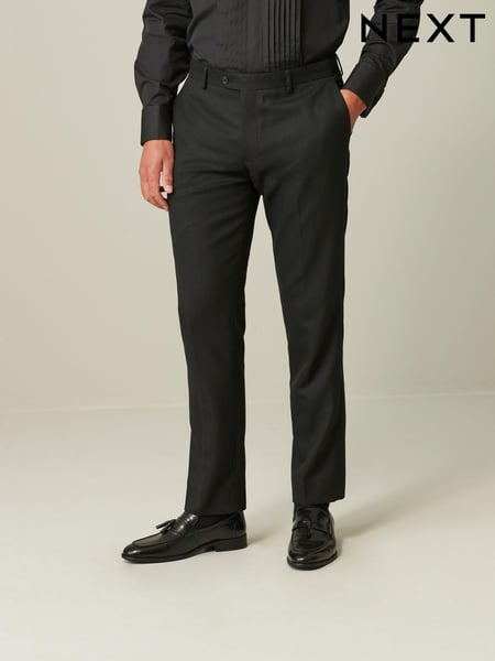 Black/Gold Skinny Fit Textured Tuxedo Suit Trousers (455706) | € 13