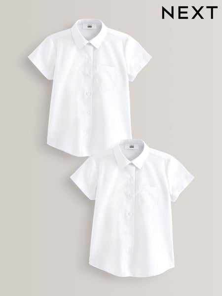White Plus Fit 2 Pack Short Sleeve School Shirts (3-18yrs) (458579) | € 13 - € 23