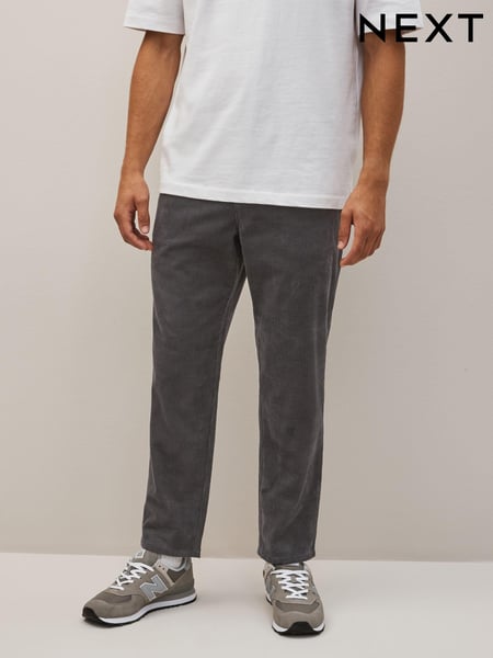 Grey Relaxed Fit Corduroy Trousers (460377) | € 12