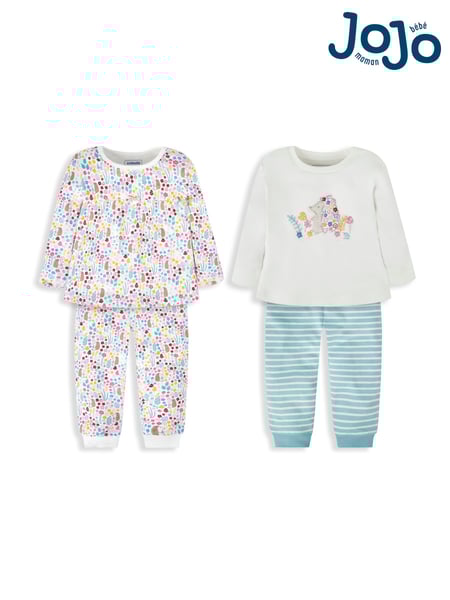 JoJo Maman Bébé Cream 2-Pack Hedgehog Jersey Pyjamas (462238) | € 47