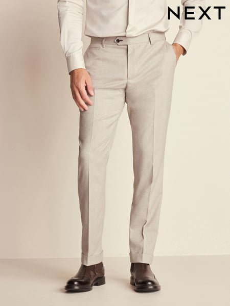Neutral Slim Fit Herringbone Suit Trousers (465094) | € 67
