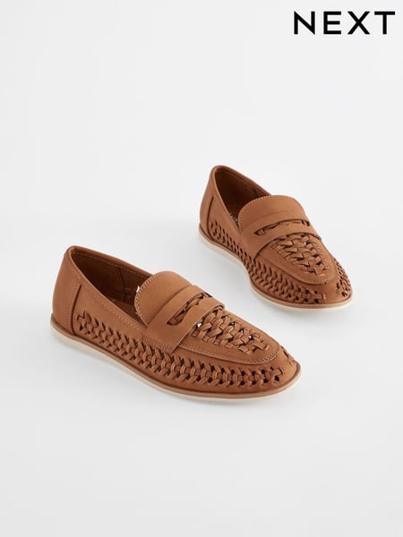 Tan Brown Woven Loafers (466030) | € 14 - € 18