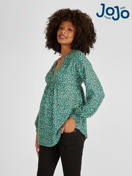 JoJo Maman Bébé Green Animal Print Maternity Blouse (470502) | € 57