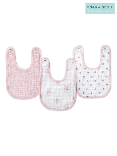 aden + anais Essentials Pink Snap Bibs Three Pack (474131) | € 6