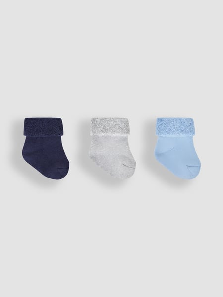JoJo Maman Bébé Navy Blue 3-Pack Baby Socks (477431) | € 9