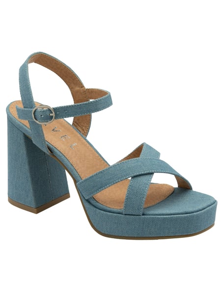 Ravel Blue Croc Cross Strap Open Toe Platform Sandals (479820) | € 39