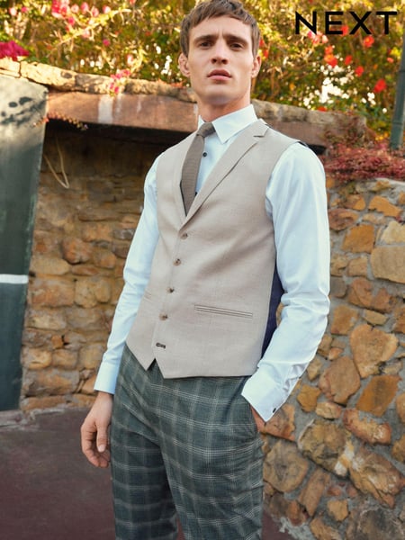 Neutral Textured Suit Waistcoat (479965) | € 75