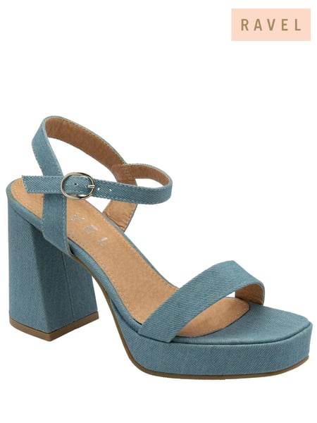 Ravel Blue Croc Strappy Open Toe Platform Sandals (480062) | € 19