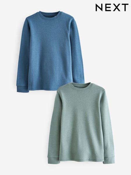 Blue/Teal Thermal Long Sleeve Tops 2 Pack (2-16yrs) (480533) | € 21 - € 30