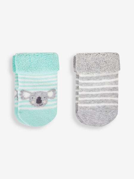 JoJo Maman Bébé Green Koala 2-Pack Baby Socks (488969) | € 12