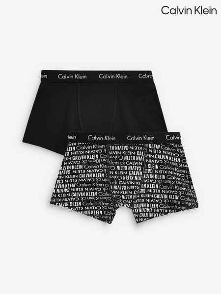 Calvin Klein Black Boys Modern Cotton Printed Trunks 2 Pack (497712) | € 44