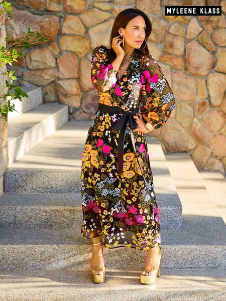 Myleene Klass Floral Embroidered Wrap Dress (4UJ741) | € 35