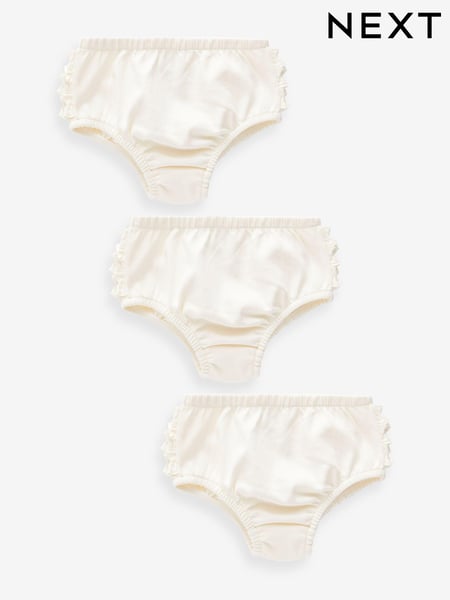 Cream 100% Cotton Baby Knickers 3 Pack (0mths-2yrs) (500261) | € 4