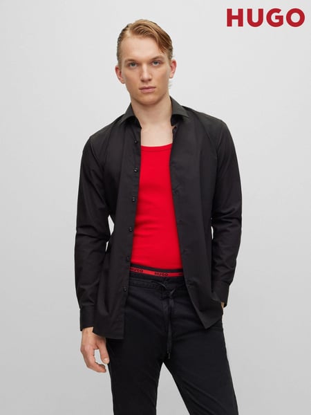 HUGO Black Slim Fit Formal 100% Cotton Long Sleeve Shirt (501724) | € 54