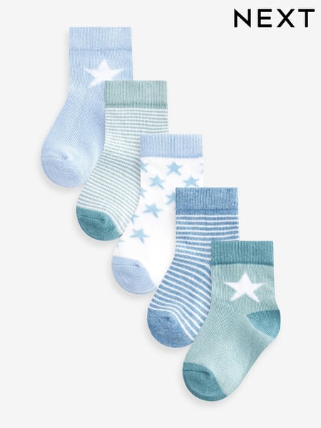 Blue/Green Baby Socks 5 Pack (0mths-2yrs) (502763) | € 9