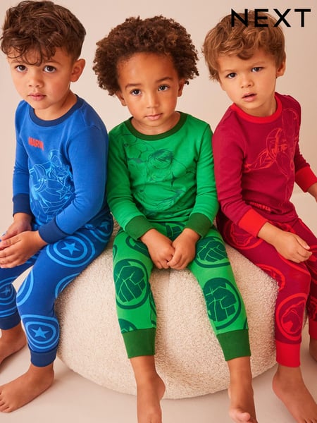 Multi Marvel Snuggle 100% Cotton Pyjamas 3 Pack (9mths-11yrs) (503214) | € 33 - € 42