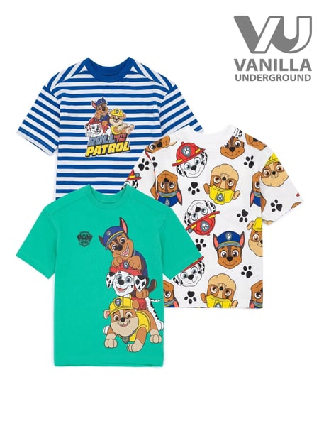 Vanilla Underground Boys Brown Paw Patrol 100% Cotton T-Shirts 3 Pack (508070) | € 41