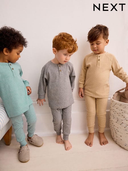 Neutral/Blue/Grey 3 Pack Relaxed Fit Pyjamas (9mths-8yrs) (511148) | € 33 - € 41