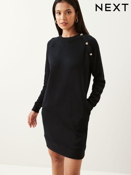 Black Soft Touch Cosy Zip Detail Jumper Dress (511762) | € 11