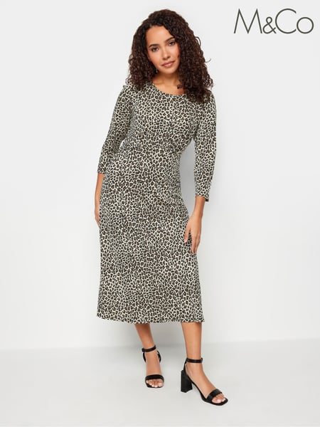 M&Co Brown Gathered Waist Midi Dress (513899) | € 53