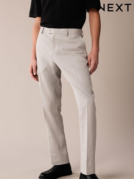 Light Grey Slim Fit Linen Blend Suit Trousers (515226) | € 37