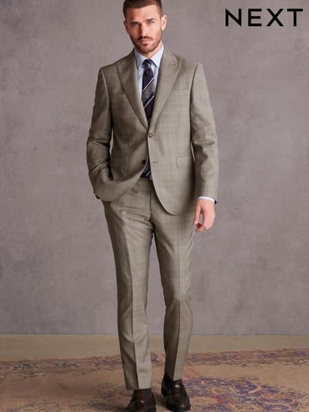 Neutral Slim Fit Signature Check Suit (517051) | € 44