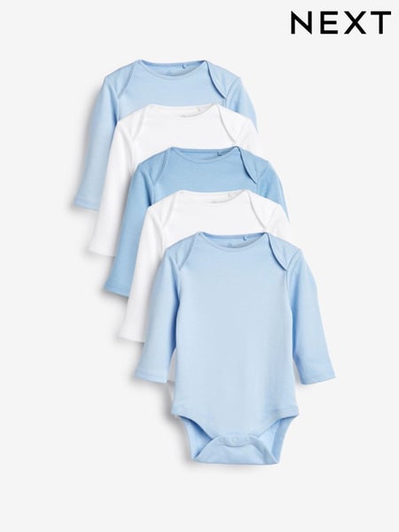 Blue 5 Pack Baby Long Sleeve Bodysuits (520271) | € 16 - € 18