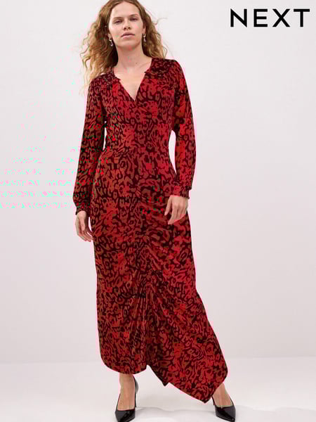 Red Animal Preen Ruched Midi Dress (525094) | € 21