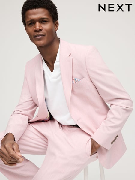 Pink Slim Fit Motionflex Stretch Suit Jacket (525752) | € 23