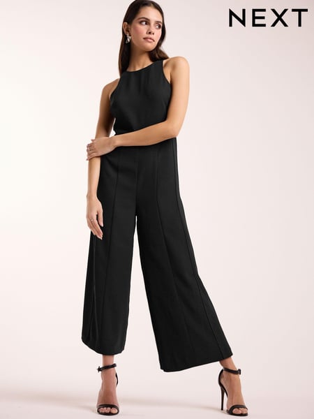 Black Sleeveless Wide Leg Crepe Jumpsuit (526830) | € 17