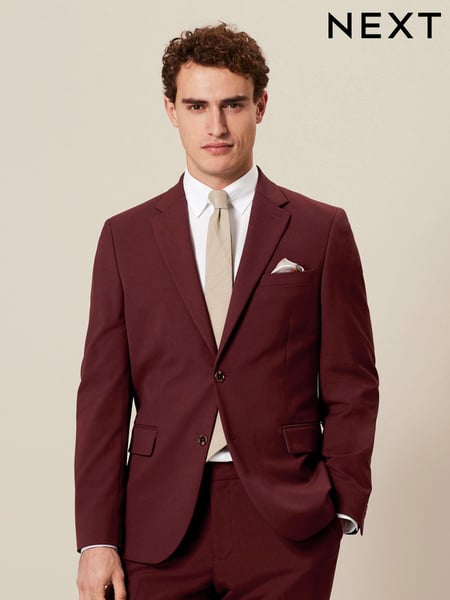 Brick Red Slim Fit Motionflex Stretch Suit Jacket (530406) | € 23