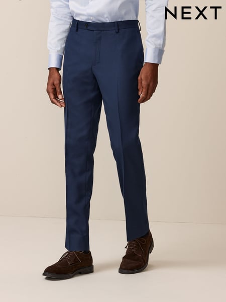 Bright Blue Slim Fit Textured Suit Trousers (531323) | € 52