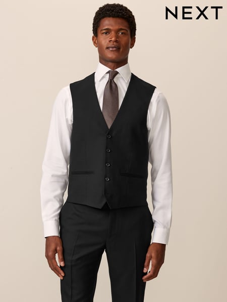 Black Textured Suit Waistcoat (531849) | € 60