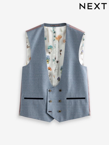 Light Blue Check Suit Waistcoat (541696) | € 13