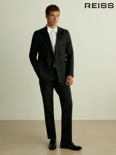 Reiss Black Poker Db Double Breasted Tuxedo Slim Fit Jacket (543672) | € 512