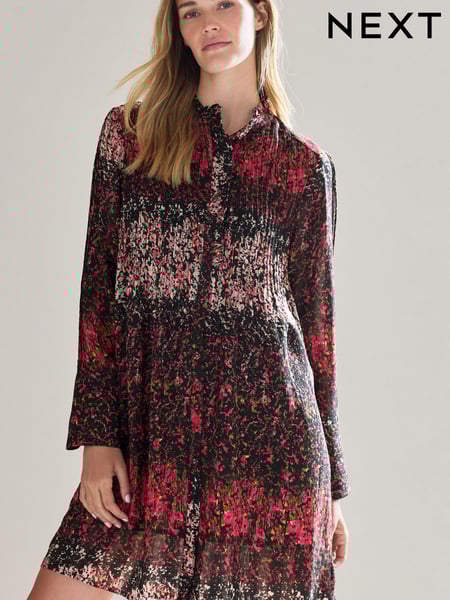 Red/Black Pintuck Long Sleeve Mini Dress (543973) | € 26