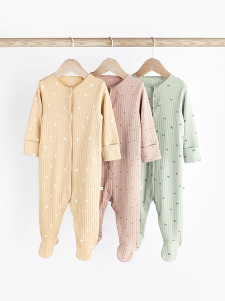 Multi Baby Cotton Sleepsuits 3 Pack (0-2yrs) (544868) | € 19 - € 21