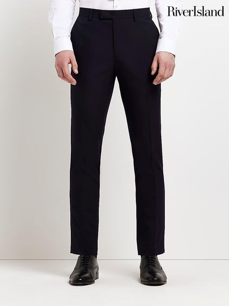 River Island Dark Blue Skinny Twill Suit Trousers (551062) | € 24