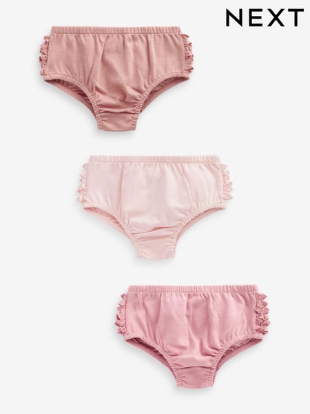 Pink Baby 100% Cotton Knickers 3 Pack (0mths-2yrs) (551927) | € 11