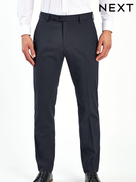 Navy Blue Tailored Fit Stretch Smart Trousers (552083) | € 36