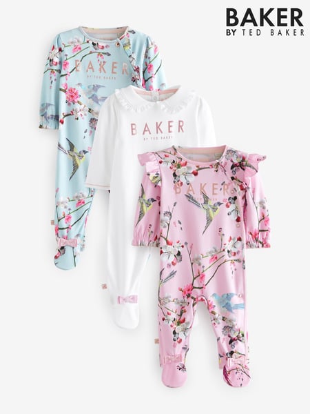 Baker by Ted Baker 100% Cotton Sleepsuits  3 Pack (554481) | € 62 - € 67