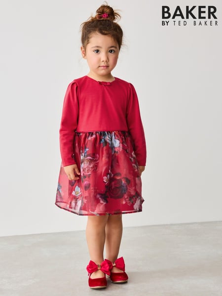Baker by Ted Baker Red Organza Skirt Bow Detail Dress (554740) | € 55 - € 62