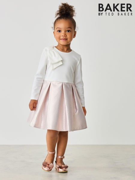 Baker by Ted Baker Pink Textured Quilted Bow Detail Dress (555370) | € 35 - € 41